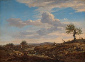 Hilly landscape with a high road